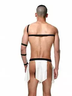 эротический костюм "Гладиатор" 2в1: боди-повязка и юбка черного цвета La Blinque RTLB15366